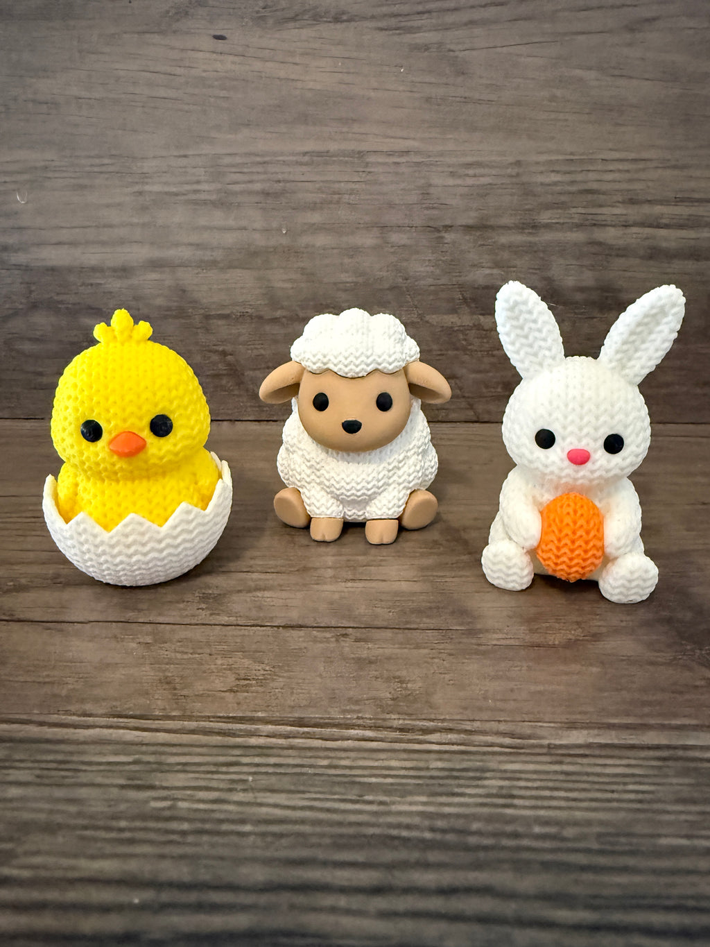 Crochet style Easter figurines