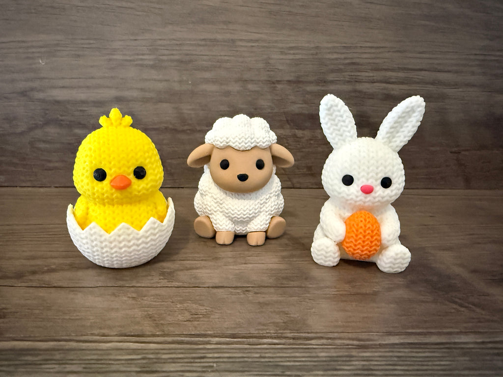 Crochet style Easter figurines
