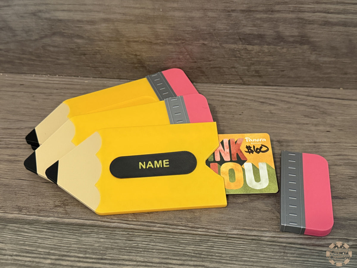 Personalized Pencil-shaped gift card holder