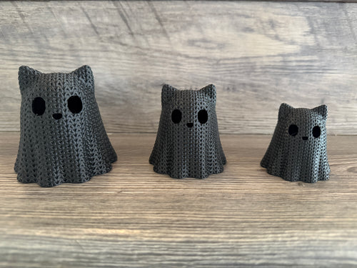 3d Printed Ghost Cat Tealight Candle Holder (Set of 3)