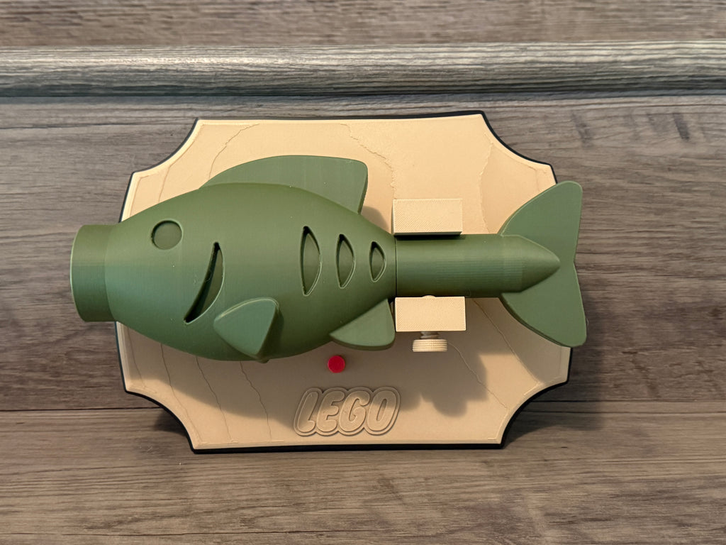 3D Printed LEGO-Style "Singing" Fish Wall Plaque — Perfect Father's Day Gift!