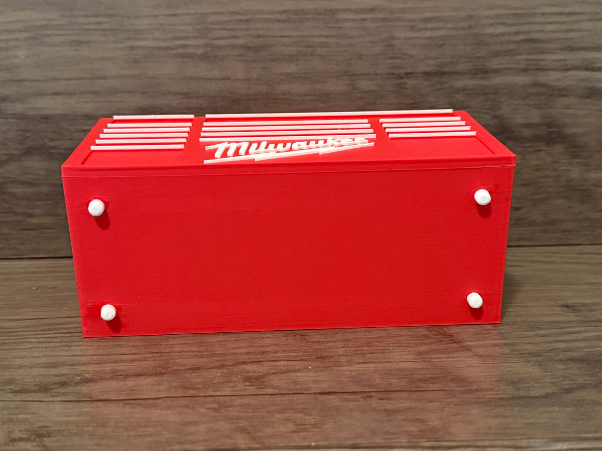 Milwaukee Tool Box style desktop pen holder